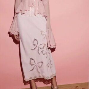 NWT LoveShackFancy Darion  Bow skirt CREAM